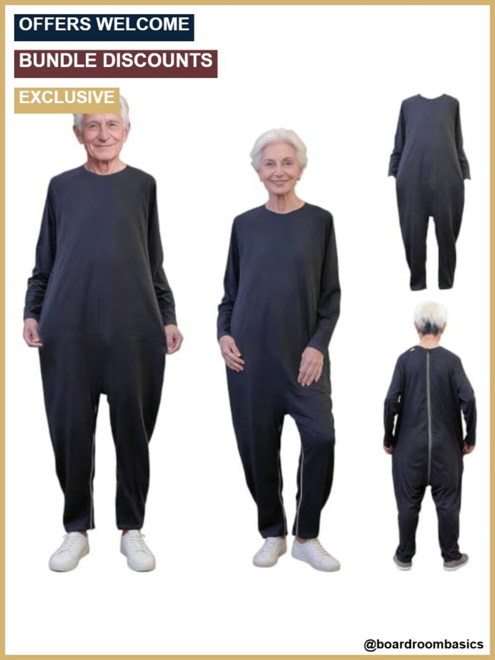Unisex Anti-Strip Adaptive Jumpsuit with Back & Leg Zippers